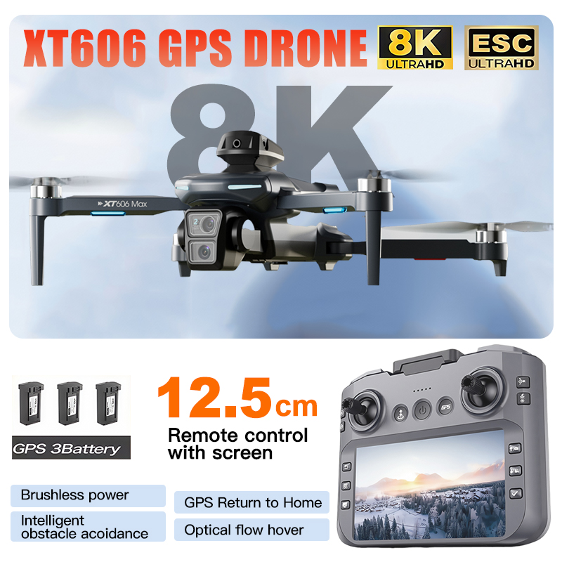 XT606 MAX 3 battery Drone 4k 8 - Jjrc Drone X12 ulasan dan harga