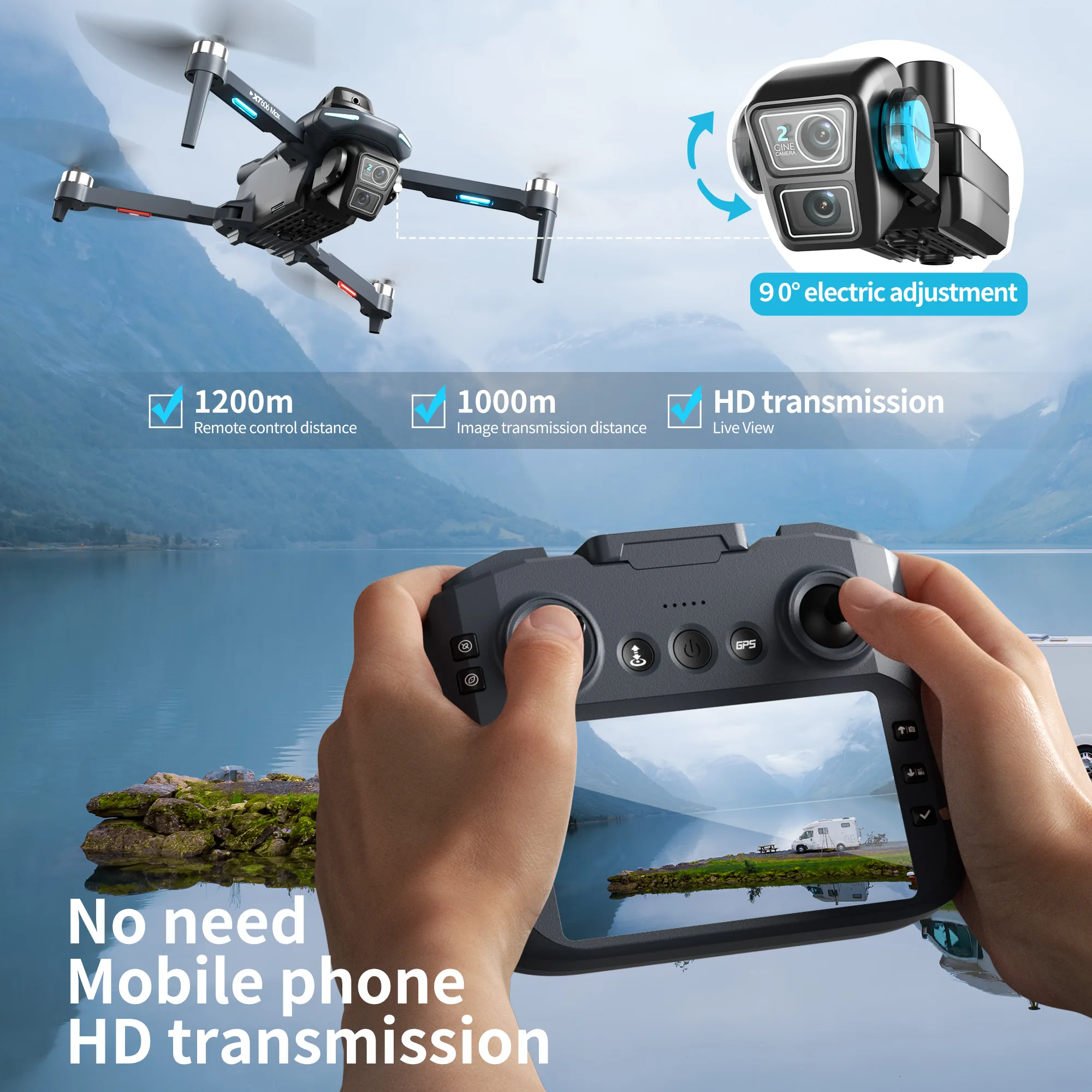 Original XT606 MAX GPS Drone 4 - Jjrc Drone X12 ulasan dan harga